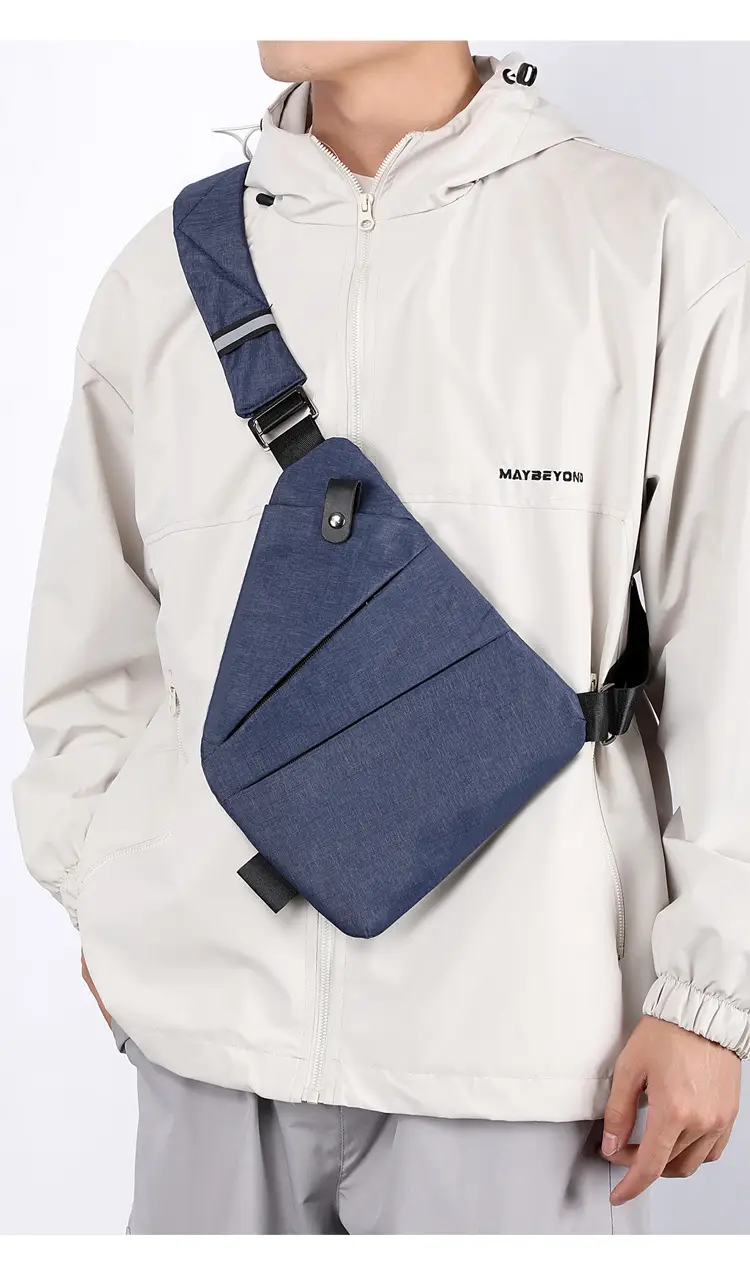 Pink Anti-Theft Crossbody Chest Bag for Men — feature 12