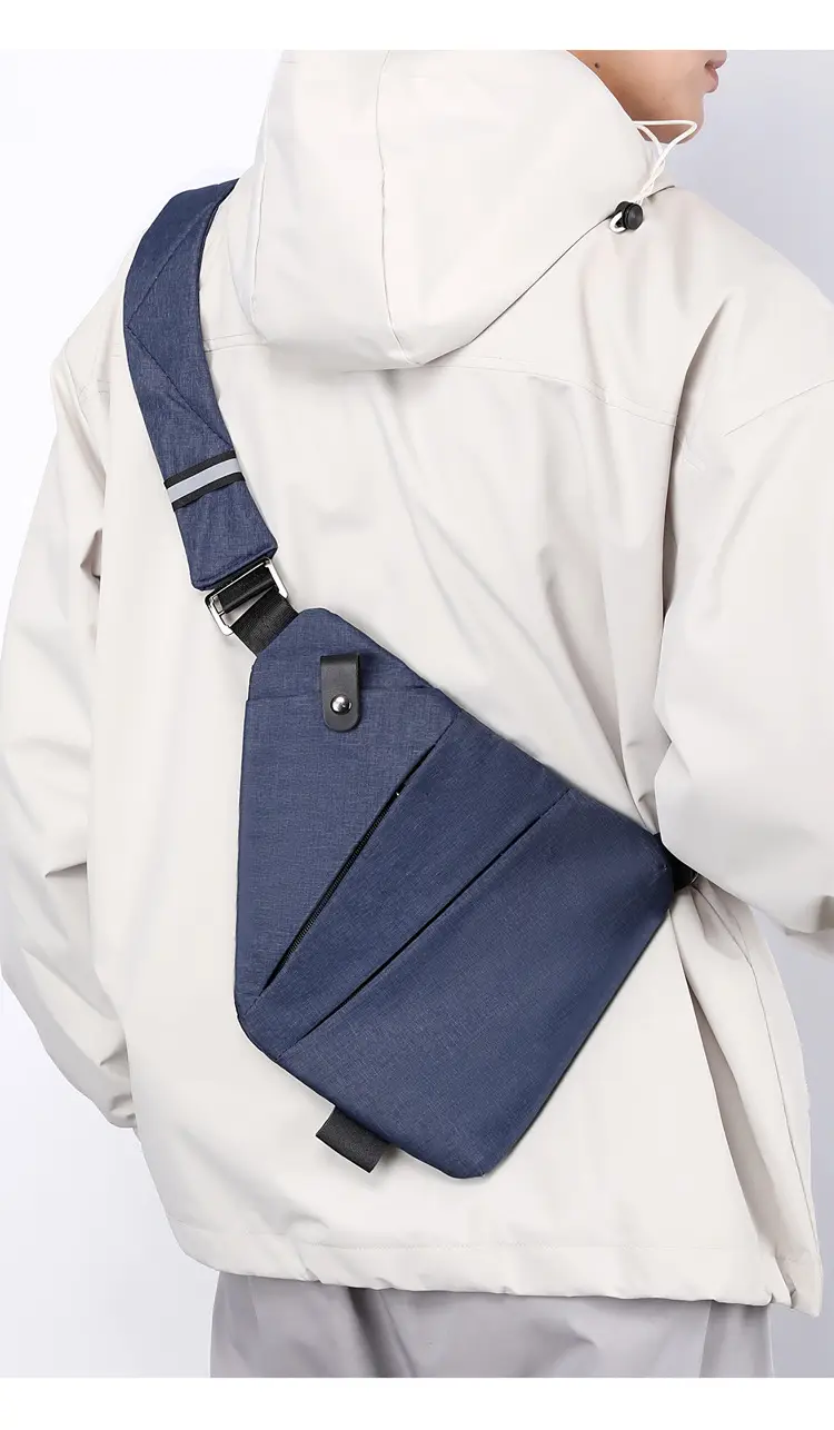 Pink Anti-Theft Crossbody Chest Bag for Men — feature 13