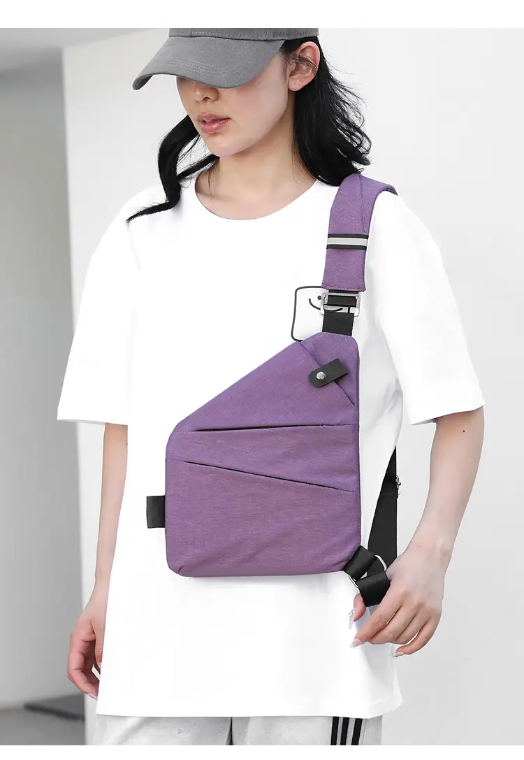 Pink Anti-Theft Crossbody Chest Bag for Men — feature 14