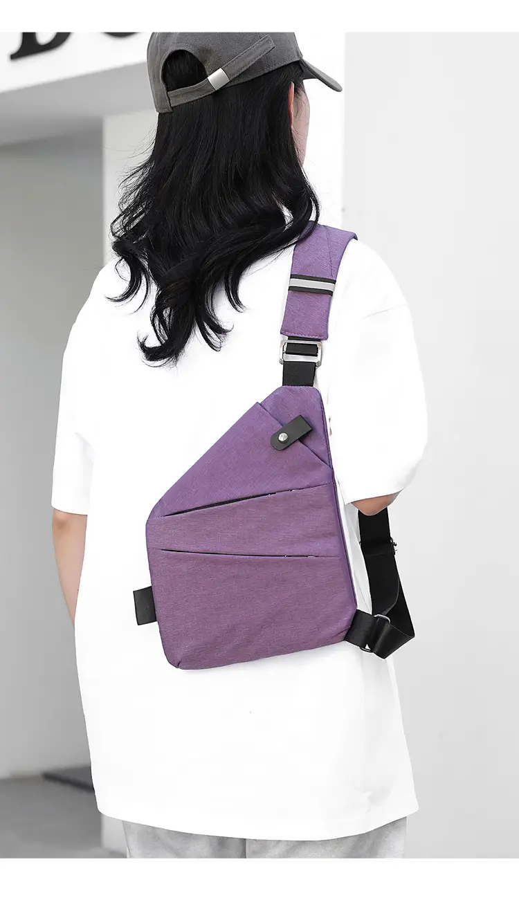Pink Anti-Theft Crossbody Chest Bag for Men — feature 15