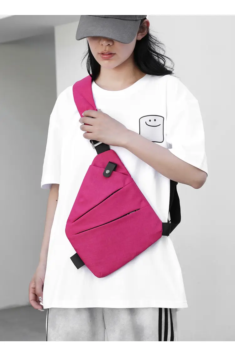 Pink Anti-Theft Crossbody Chest Bag for Men — feature 16