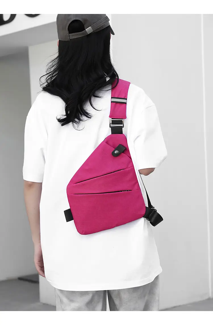 Pink Anti-Theft Crossbody Chest Bag for Men — feature 17