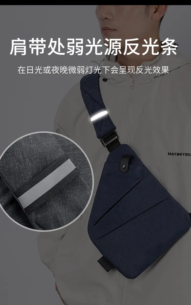 Pink Anti-Theft Crossbody Chest Bag for Men — feature 9