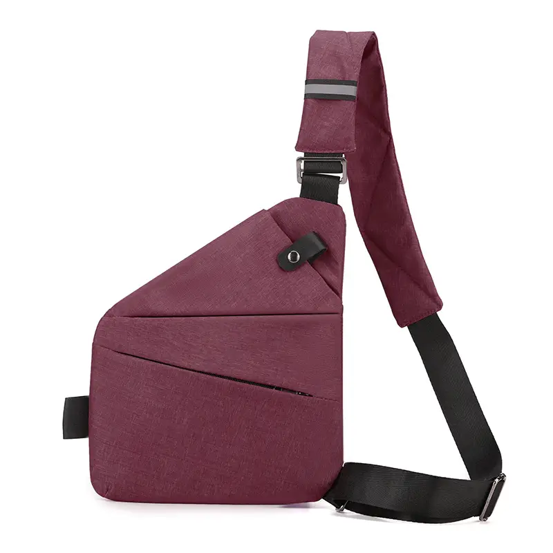 Pink Anti-Theft Crossbody Chest Bag for Men