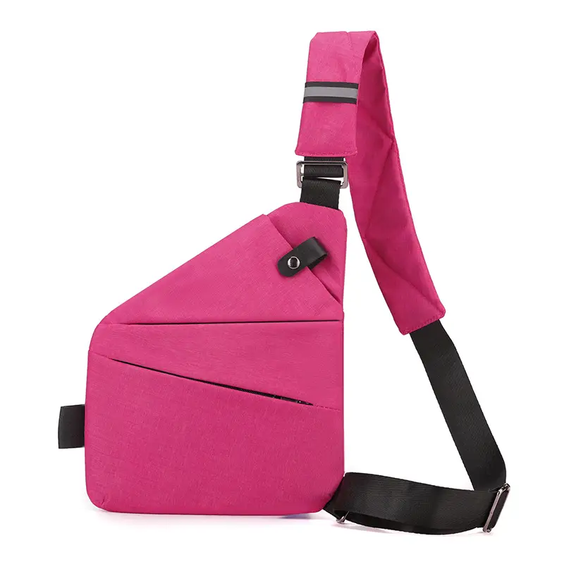Pink Anti-Theft Crossbody Chest Bag for Men