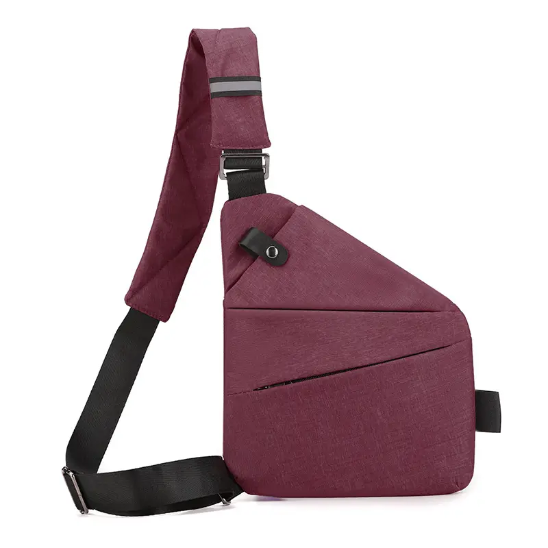 Pink Anti-Theft Crossbody Chest Bag for Men