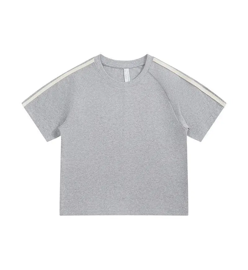 Blue 2-Stripe Cotton Kids T-Shirt 240g
