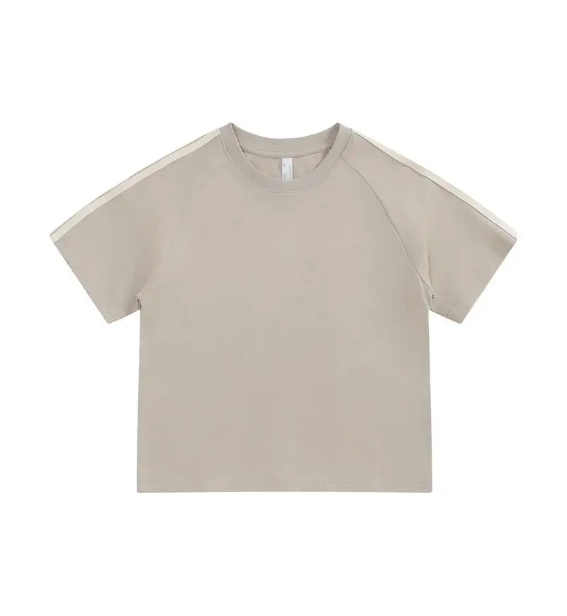 Blue 2-Stripe Cotton Kids T-Shirt 240g