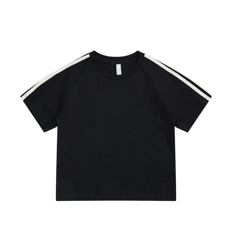 Blue 2-Stripe Cotton Kids T-Shirt 240g