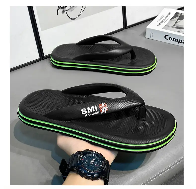 Men's White Orange Angle Open Toe Slippers — feature 10
