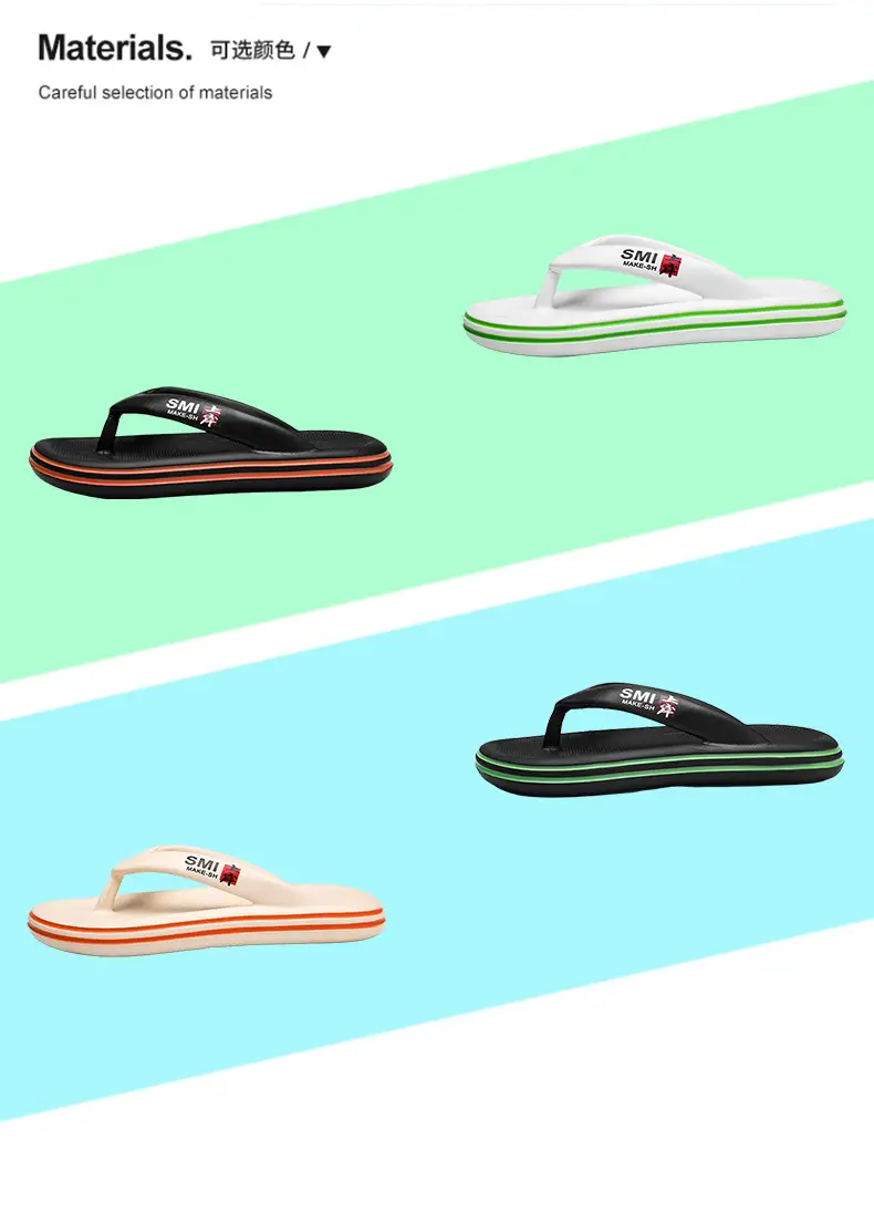 Men's White Orange Angle Open Toe Slippers — feature 3
