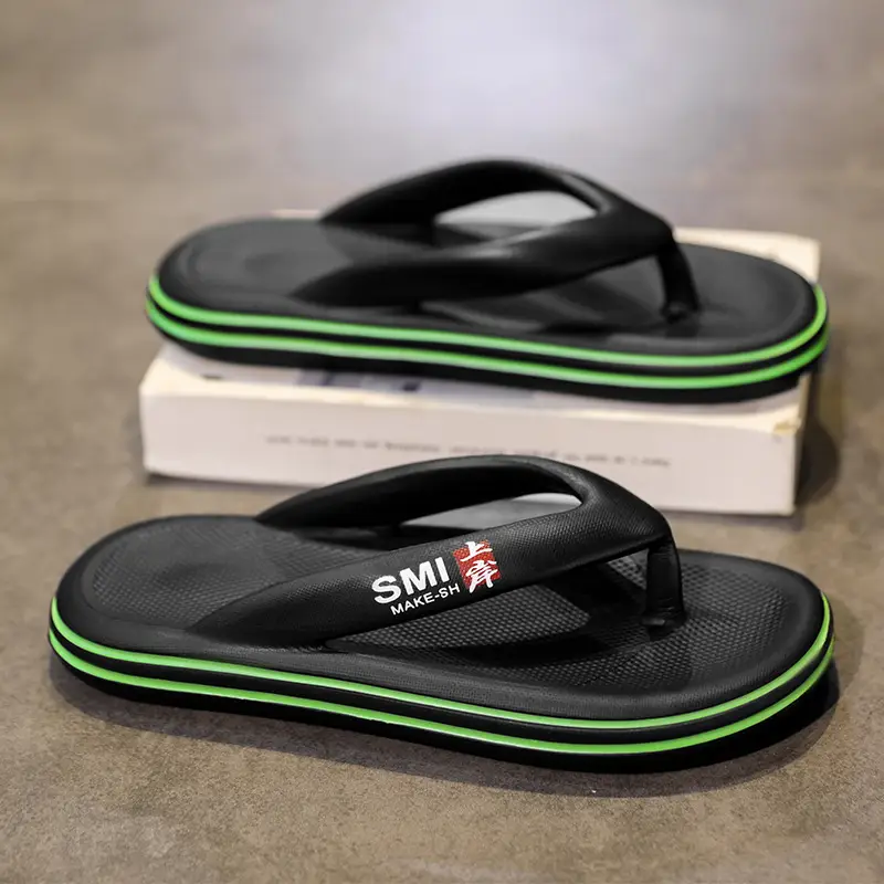 Men's White Orange Angle Open Toe Slippers