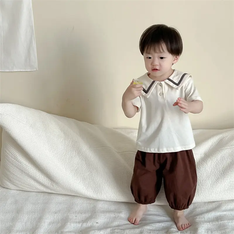 Boys' Thin Korean Style Lapp T-Shirt Anti-Mosquito Pants Set - Image 5
