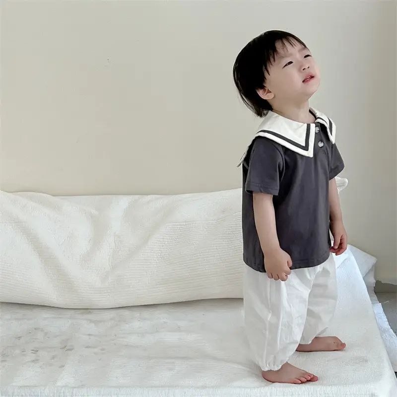 Boys' Thin Korean Style Lapp T-Shirt Anti-Mosquito Pants Set - Image 6