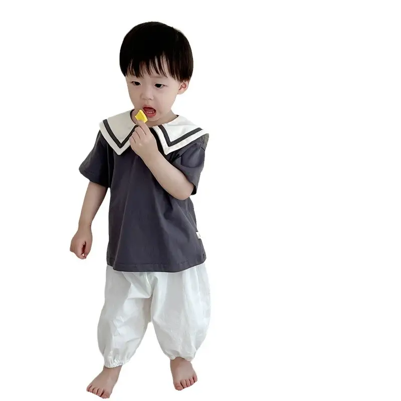 Boys' Thin Korean Style Lapp T-Shirt Anti-Mosquito Pants Set - Image 7