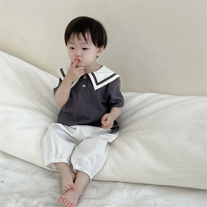 Boys' Thin Korean Style Lapp T-Shirt Anti-Mosquito Pants Set — feature 2