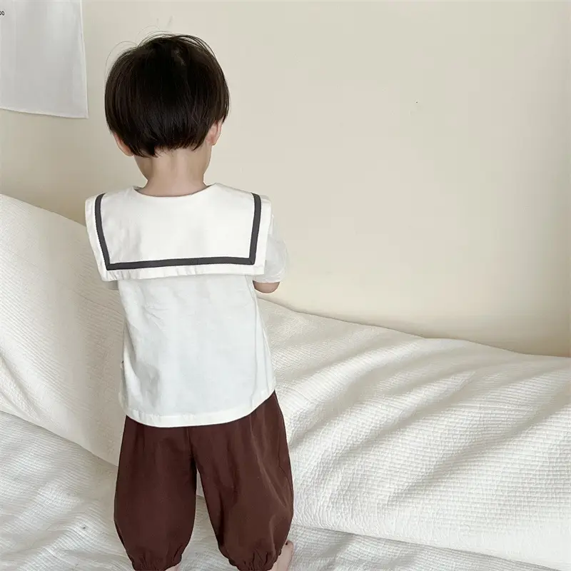 Baby's Brown Loose Summer T-shirt Suit - Image 5