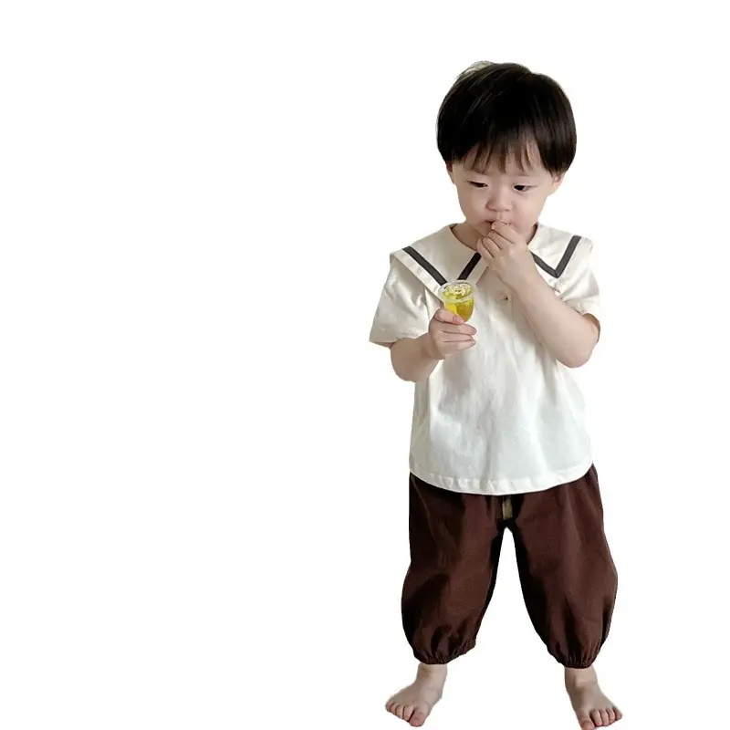 Baby's Brown Loose Summer T-shirt Suit - Image 6