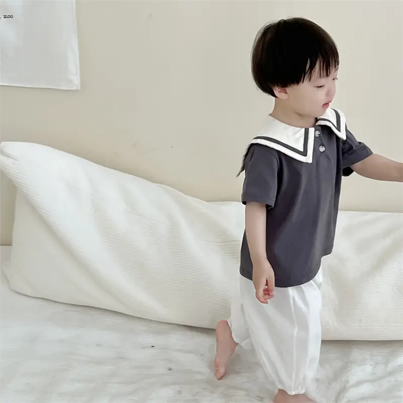 Baby's Brown Loose Summer T-shirt Suit - Image 3