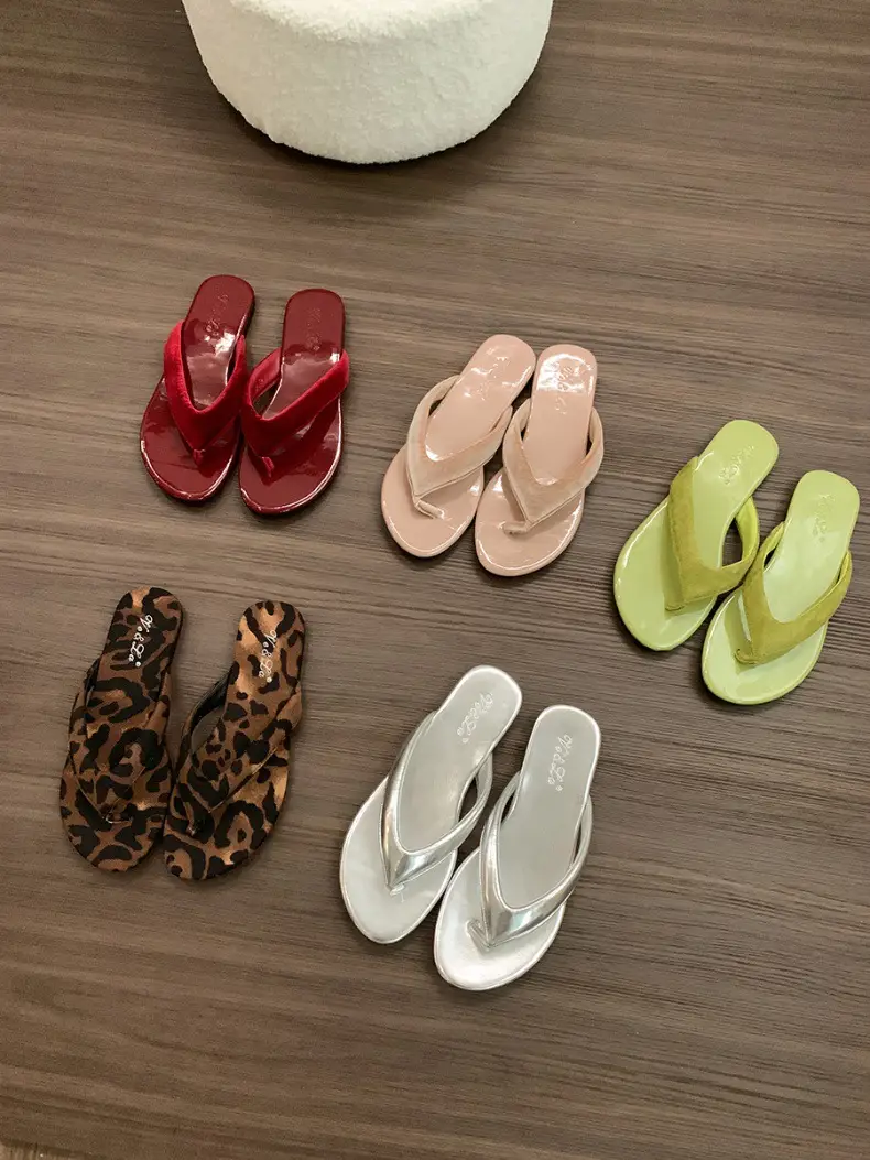 Flat Slippers Women's Summer Outer Wear New Korean-style Flip-flops French Retro Dress Elegant Toe Sandals — feature 6
