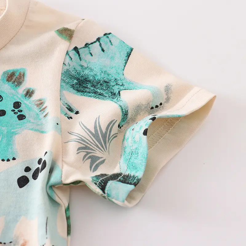 Dinosaur Print Boys T-Shirt Small Medium Cotton - Image 3