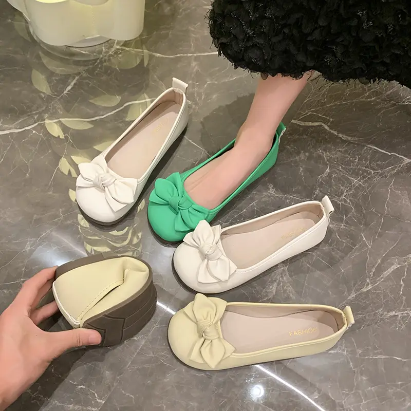 French Bow Flat Shoes for Women 2023 Summer