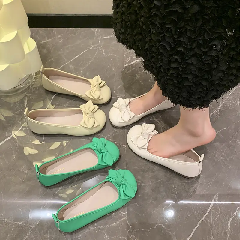French Bow Flat Shoes for Women 2023 Summer
