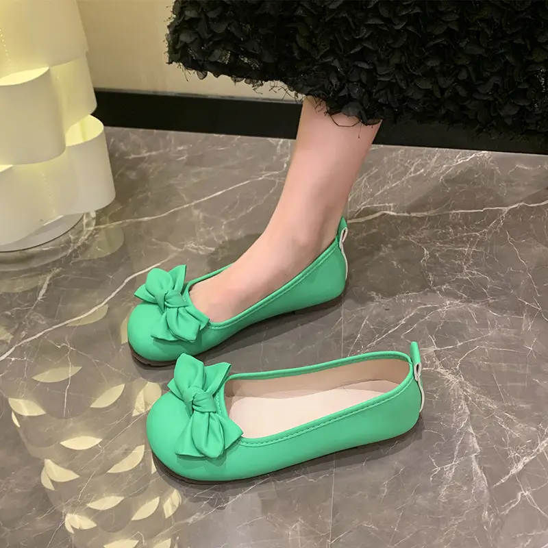 French Bow Flat Shoes for Women 2023 Summer