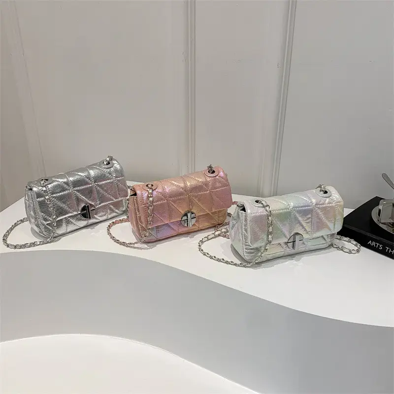 Korean Style Rhombic Silver Crossbody Bag