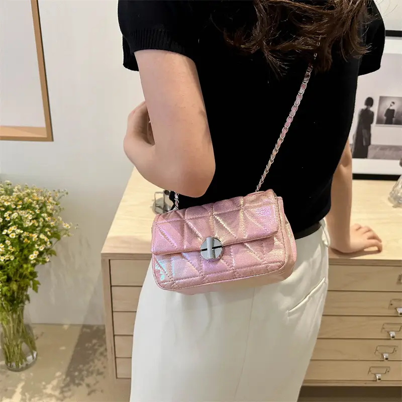 Korean Style Rhombic Silver Crossbody Bag