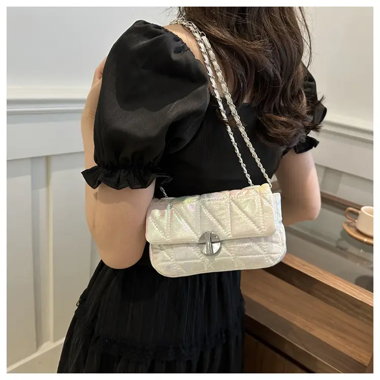 Korean Style Rhombic Silver Crossbody Bag — feature 12