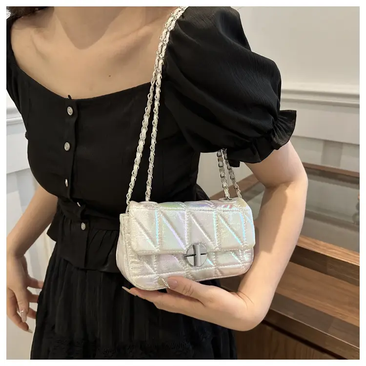Korean Style Rhombic Silver Crossbody Bag — feature 13