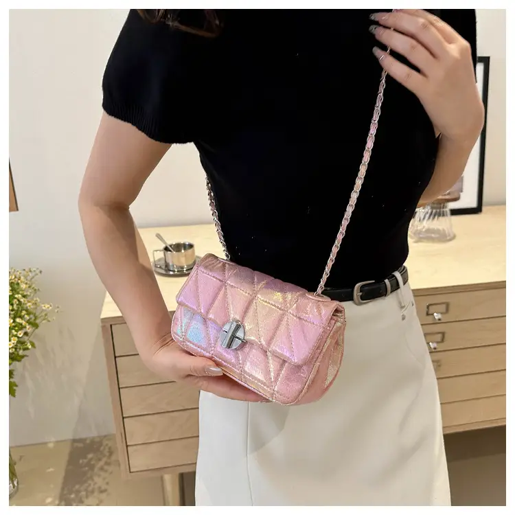 Korean Style Rhombic Silver Crossbody Bag — feature 14