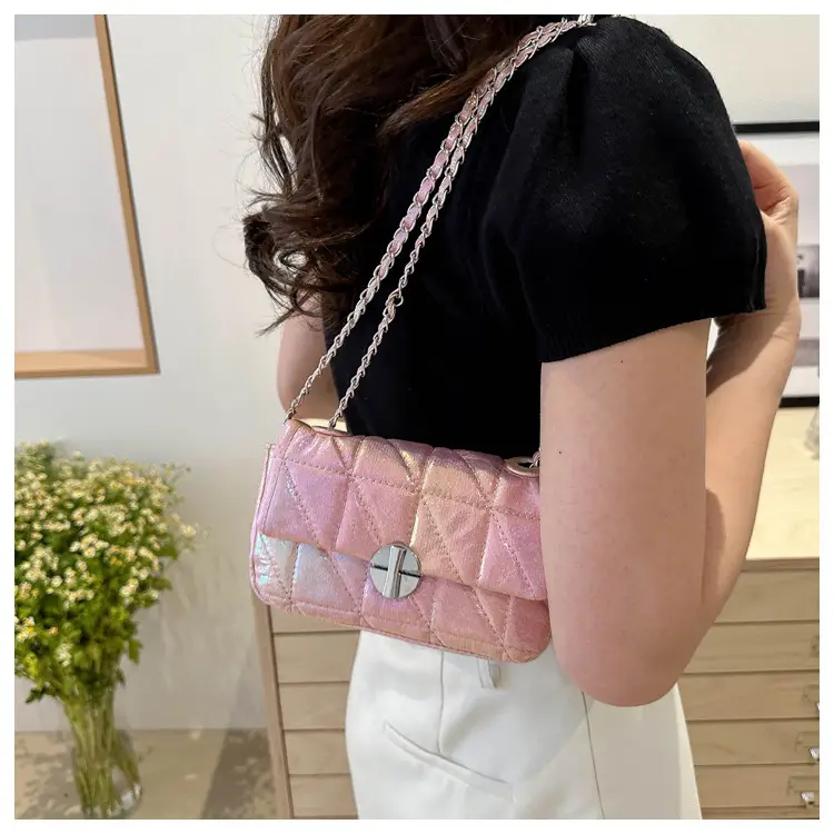 Korean Style Rhombic Silver Crossbody Bag — feature 17