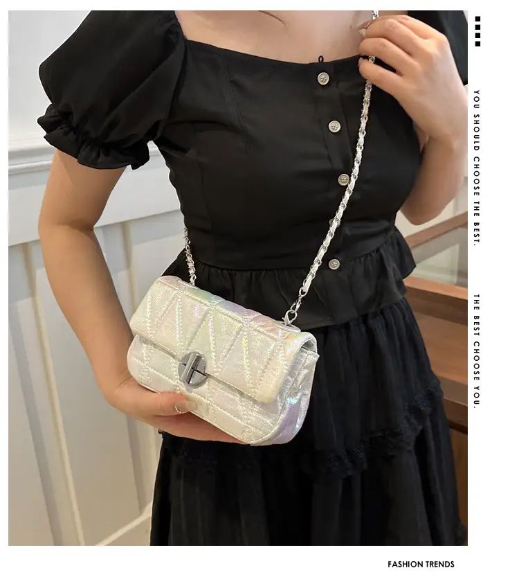 Korean Style Rhombic Silver Crossbody Bag — feature 2