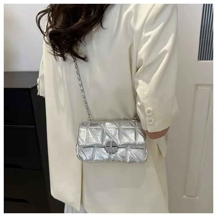 Korean Style Rhombic Silver Crossbody Bag — feature 20