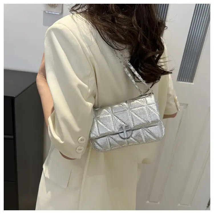 Korean Style Rhombic Silver Crossbody Bag — feature 21