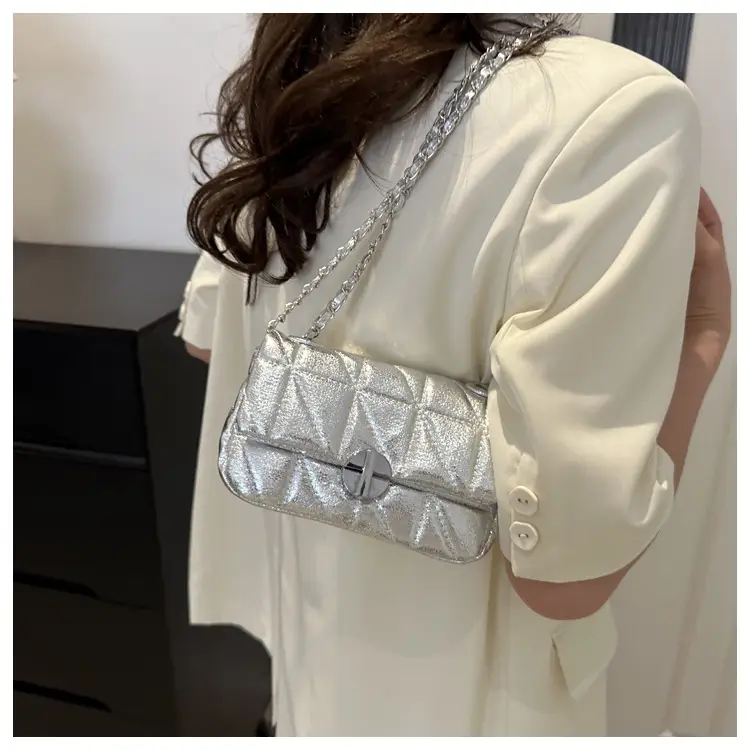 Korean Style Rhombic Silver Crossbody Bag — feature 22