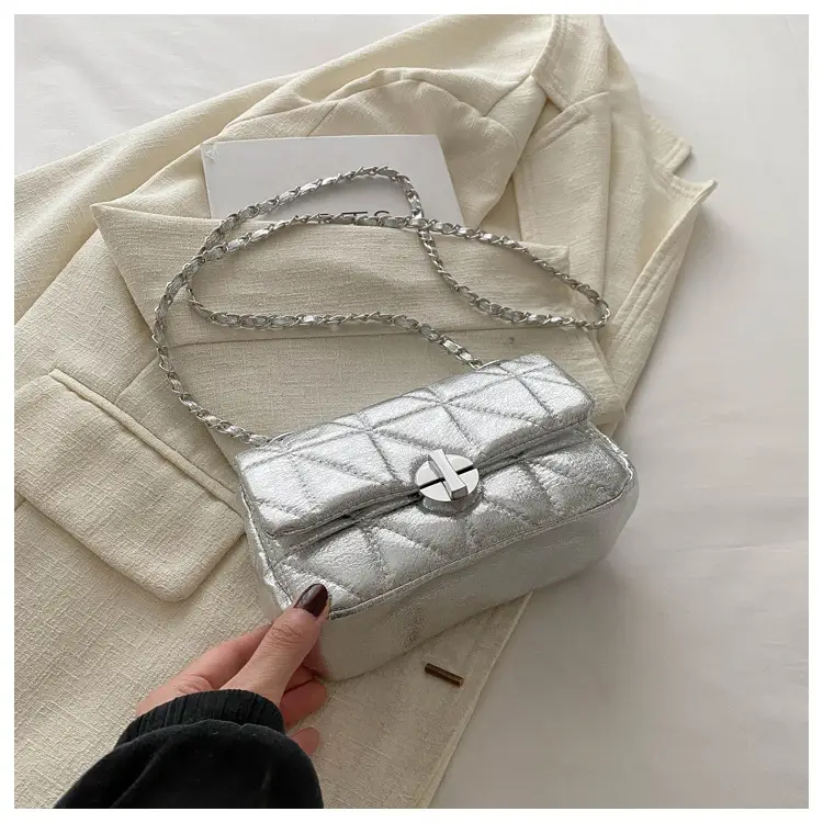 Korean Style Rhombic Silver Crossbody Bag — feature 24