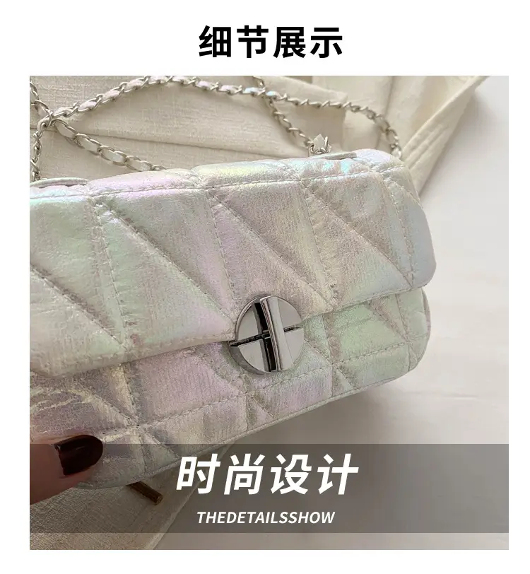 Korean Style Rhombic Silver Crossbody Bag — feature 4