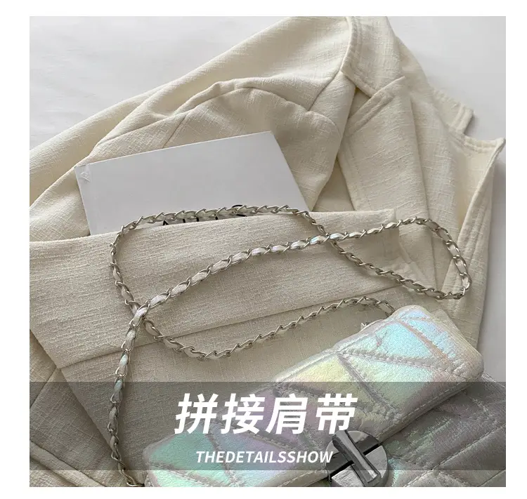 Korean Style Rhombic Silver Crossbody Bag — feature 5