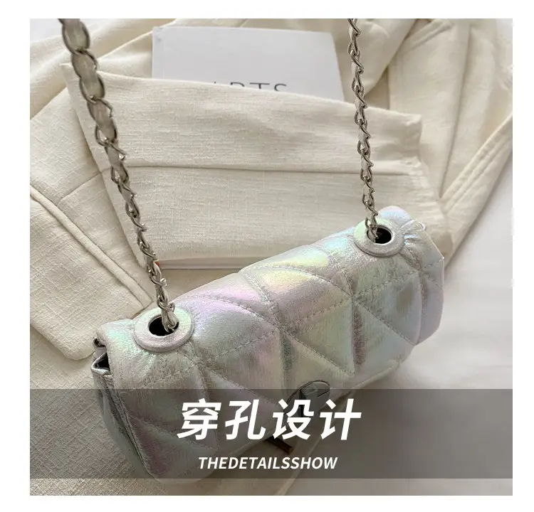 Korean Style Rhombic Silver Crossbody Bag — feature 6