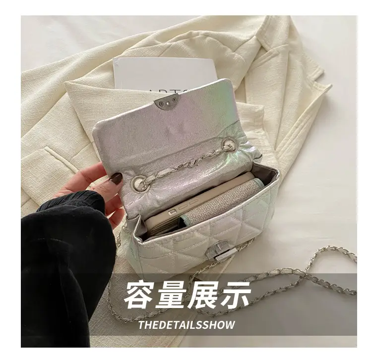 Korean Style Rhombic Silver Crossbody Bag — feature 7