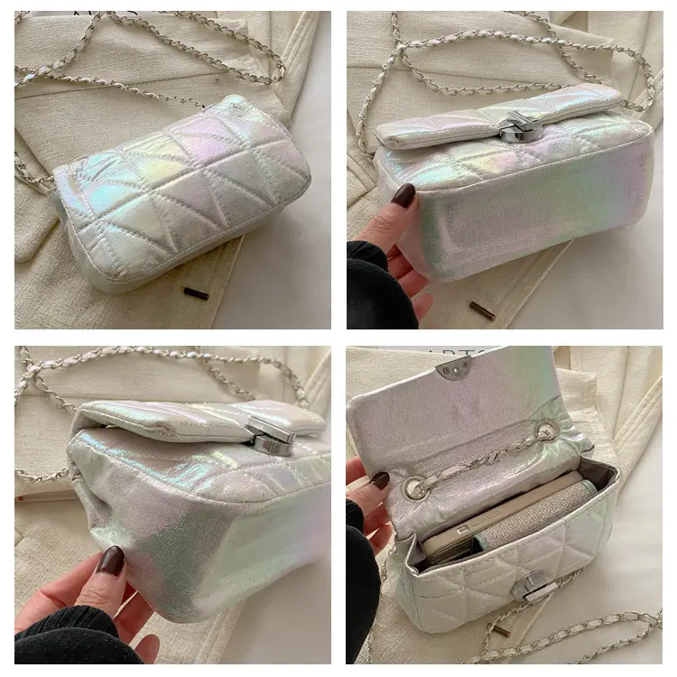 Korean Style Rhombic Silver Crossbody Bag — feature 8