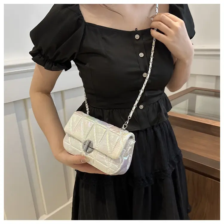 Korean Style Rhombic Silver Crossbody Bag — feature 9