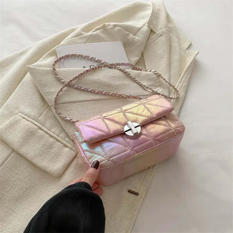 Korean Style Rhombic Silver Crossbody Bag