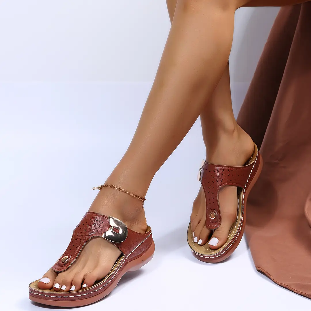 Foreign Trade Large Size Slippers for Women Summer New European and American Fashion Wedge Flip-Flops Outer Wear Beach Slippers for Women — feature 22