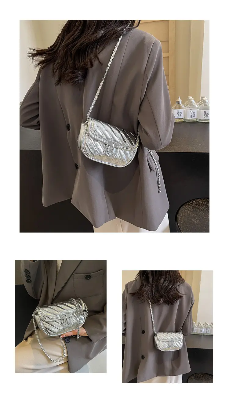 2026 Silver Lock Chain Crossbody Bag for Women — feature 18