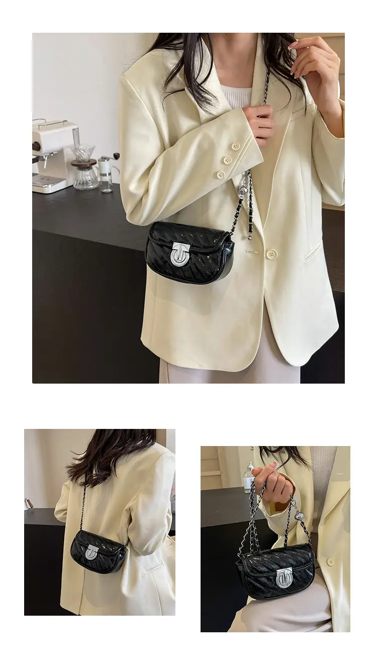 2026 Silver Lock Chain Crossbody Bag for Women — feature 19