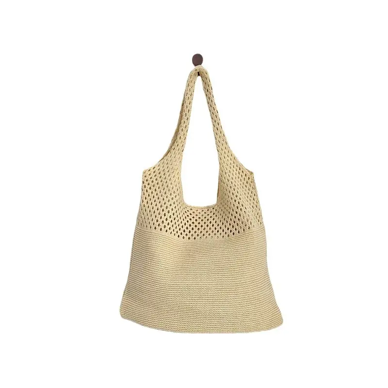 Women's Korean Net Knitted Shoulder Bag Brown